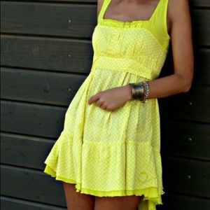 Yellow mini dress